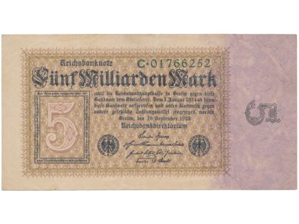 75241 75241 75241 nemecko 5 milliarden mark 1923 ro 112a