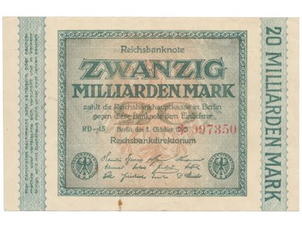 75289 75289 75289 nemecko 20 milliarden mark 1923 ro 115b