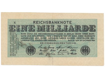 75475 75475 75475 nemecko 1 milliarde mark 1923 ro 119a