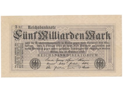 75502 75502 75502 nemecko 5 milliarden mark 1923 ro 120d