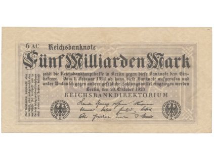 75505 75505 75505 nemecko 5 milliarden mark 1923 ro 120d
