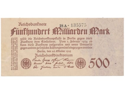 Německo, 500 Milliarden Mark 1923, Ro.124d