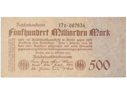 Německo, 500 Milliarden Mark 1923, Ro.124d