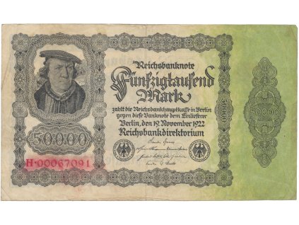 Německo, 50000 Mark 1922, Ro.079c
