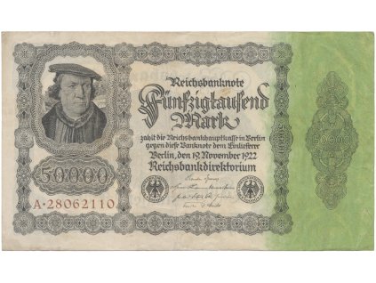 Německo, 50000 Mark 1922, Ro.79a