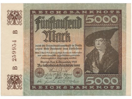 Německo, 5000 Mark 1922, Ro.80a