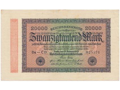 Německo, 20000 Mark 1923, Ro.84i