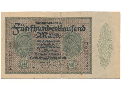 Německo, 500000 Mark 1923, Ro.87b