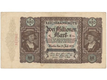 Německo, 2 Millionen Mark 1923, Ro.89a