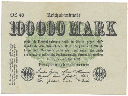 Německo, 100 000 Mark 1923, Ro.90b