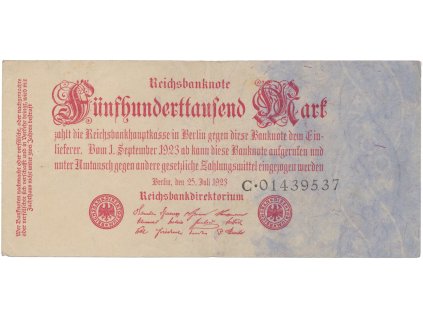 76024 76024 76024 nemecko 500 000 mark 1923 ro 91a