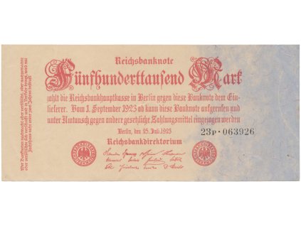 Německo, 500 000 Mark 1923, Ro.91b
