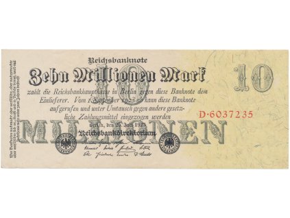 Německo, 10 Millionen Mark 1923, Ro.95
