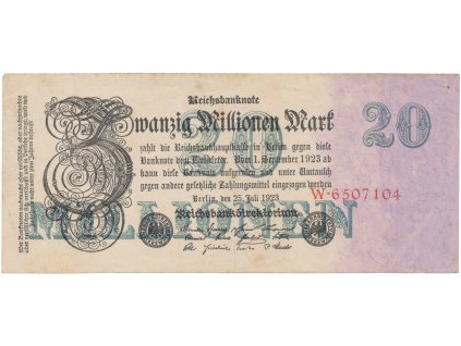 Německo, 20 Millionen Mark 1923, Ro.96a