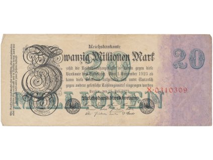 76153 76153 76153 nemecko 20 millionen mark 1923 ro 96a