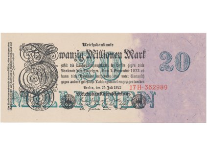 76156 76156 nemecko 20 millionen mark 1923 ro 96b