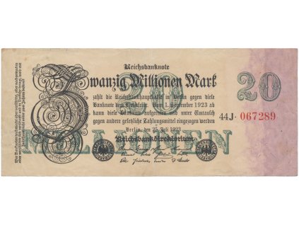 76186 76186 76186 nemecko 20 millionen mark 1923 ro 96c