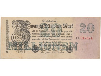 76189 76189 nemecko 20 millionen mark 1923 ro 96c