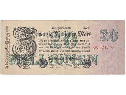 76192 76192 76192 nemecko 20 millionen mark 1923 ro 96d