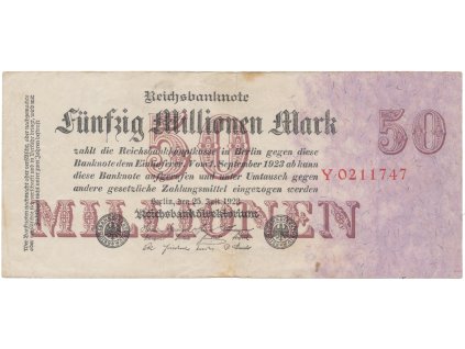 76207 76207 76207 nemecko 50 millionen mark 1923 ro 97a