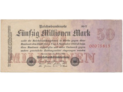 76234 76234 76234 nemecko 50 millionen mark 1923 ro 97c