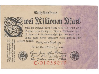 76297 76297 76297 nemecko 2 millionen mark 1923 ro 102a