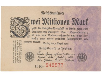 Německo, 2 Millionen Mark 1923, Ro.102b