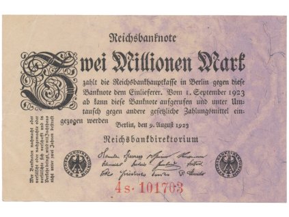 Německo, 2 Millionen Mark 1923, Ro.102c