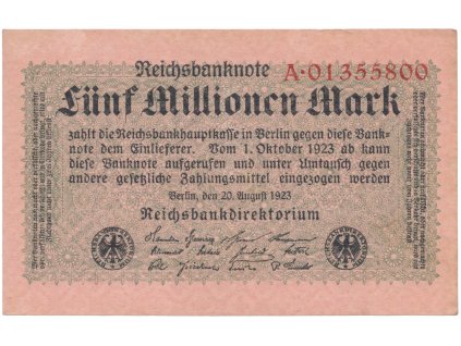 76408 76408 nemecko 5 millionen mark 1923 ro 104a