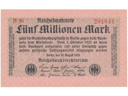 76414 76414 nemecko 5 millionen mark 1923 ro 104b