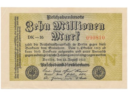 Německo, 10 Millionen Mark 1923, Ro.105a