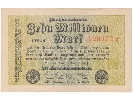 76441 nemecko 10 millionen mark 1923 ro 105a