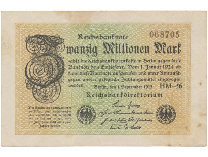 76480 76480 76480 nemecko 20 millionen mark 1923 ro 107f