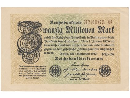 76483 nemecko 20 millionen mark 1923 ro 107g