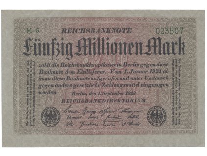 76492 76492 76492 nemecko 50 millionen mark 1923 ro 108b