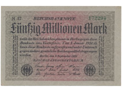 76495 76495 76495 nemecko 50 millionen mark 1923 ro 108c