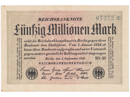 76501 nemecko 50 millionen mark 1923 ro 108d