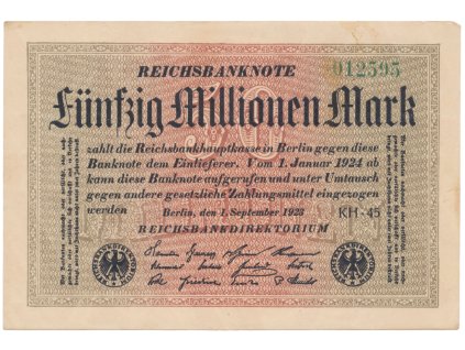 76519 76519 76519 nemecko 50 millionen mark 1923 ro 108e