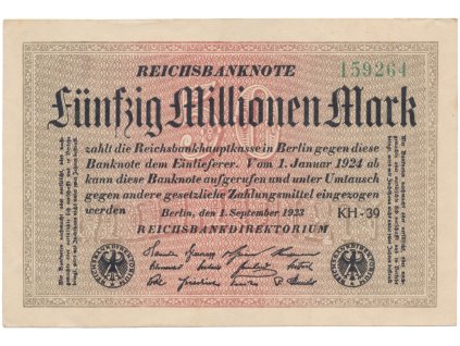 76537 nemecko 50 millionen mark 1923 ro 108h