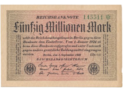 76546 76546 76546 nemecko 50 millionen mark 1923 ro 108ja