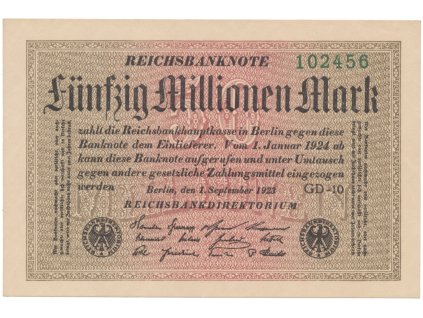 76564 nemecko 50 millionen mark 1923 ro 108l