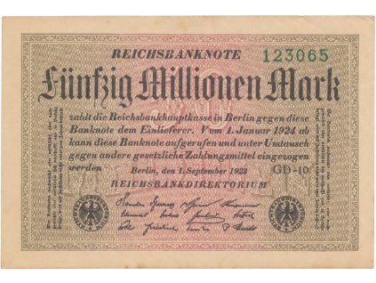 76567 nemecko 50 millionen mark 1923 ro 108l