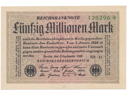 76570 nemecko 50 millionen mark 1923 ro 108l