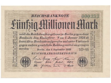 Německo, 50 Millionen Mark 1923, Ro.108h