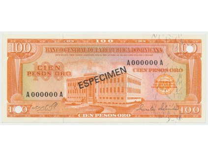 76588 76588 76588 dominikanska republika 100 pesos oro 1964 1974 p 104s1