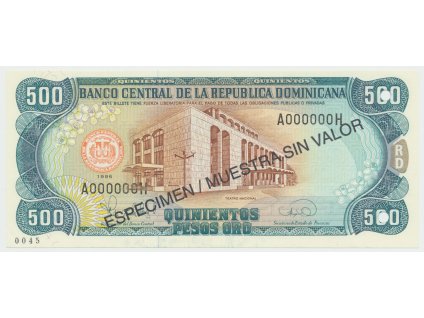 76624 76624 dominikanska republika 500 pesos oro 1996 p 157s1