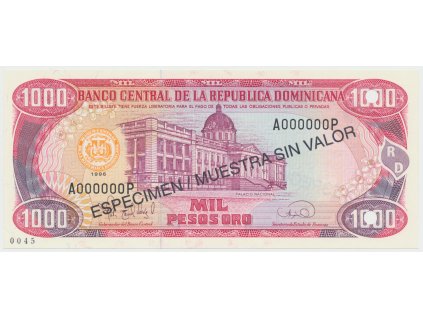 76630 76630 dominikanska republika 1000 pesos oro 1996 p 158s1