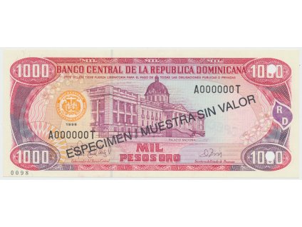 Dominikánská republika, 1000 Pesos Oro 1998, P.158s3