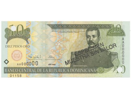 76636 dominikanska republika 10 pesos oro 2000 p 159s