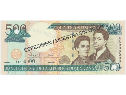 76648 dominikanska republika 500 pesos oro 2000 p 162s